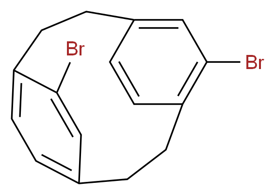 5,14-dibromotricyclo[8.2.2.2<sup>4</sup>,<sup>7</sup>]hexadeca-1(12),4,6,10,13,15-hexaene_分子结构_CAS_96392-77-7