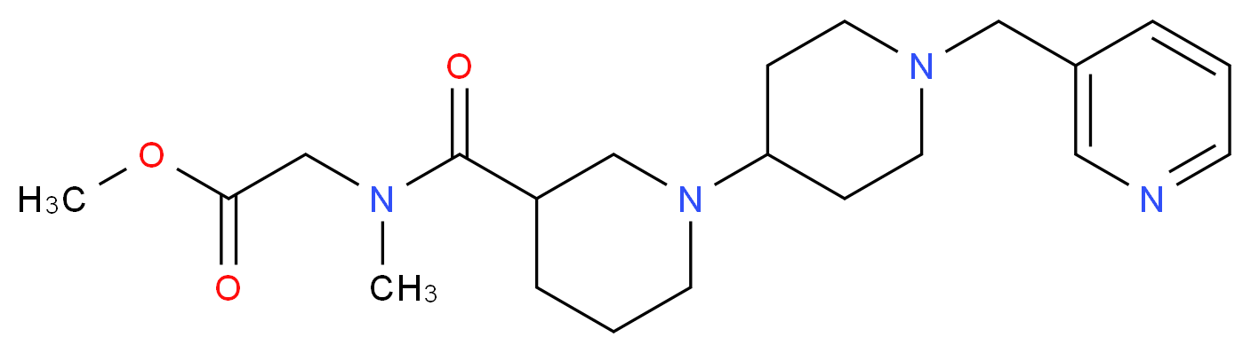 methyl (methyl{[1'-(pyridin-3-ylmethyl)-1,4'-bipiperidin-3-yl]carbonyl}amino)acetate_分子结构_CAS_)