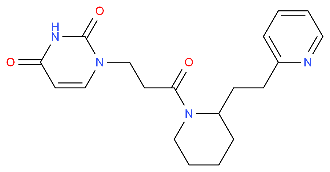 1-{3-oxo-3-[2-(2-pyridin-2-ylethyl)piperidin-1-yl]propyl}pyrimidine-2,4(1H,3H)-dione_分子结构_CAS_)