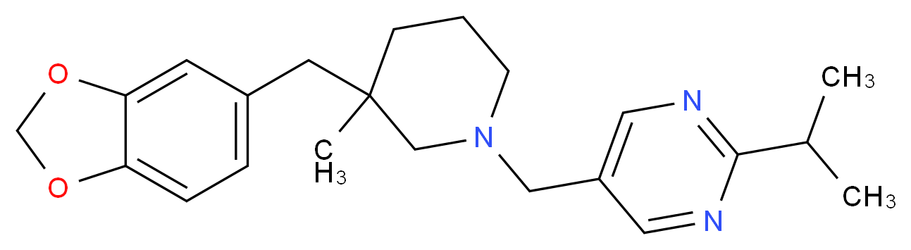 5-{[3-(1,3-benzodioxol-5-ylmethyl)-3-methylpiperidin-1-yl]methyl}-2-isopropylpyrimidine_分子结构_CAS_)