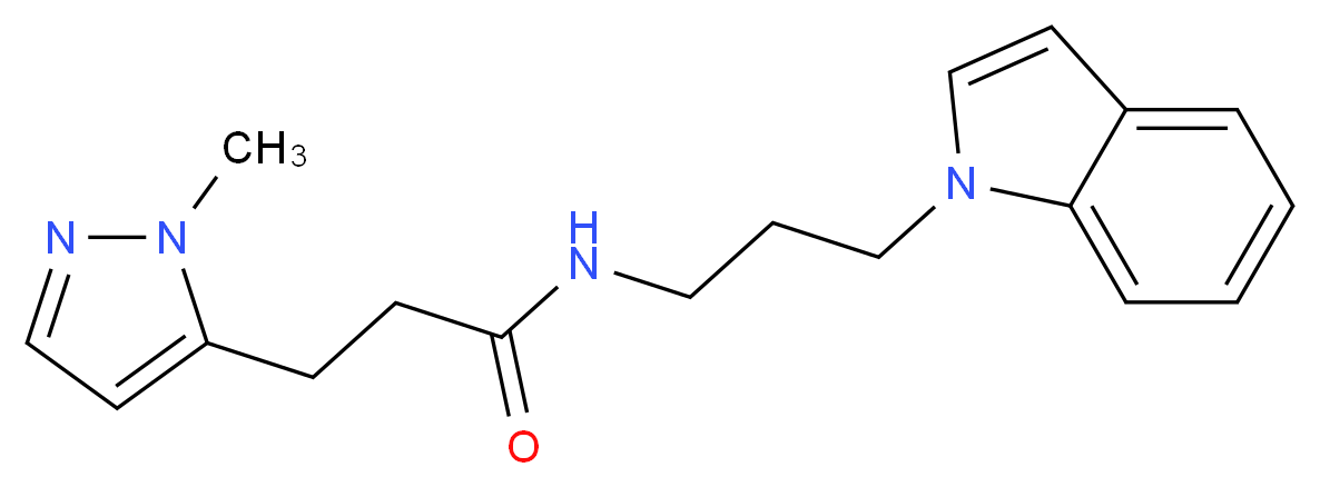 N-[3-(1H-indol-1-yl)propyl]-3-(1-methyl-1H-pyrazol-5-yl)propanamide_分子结构_CAS_)