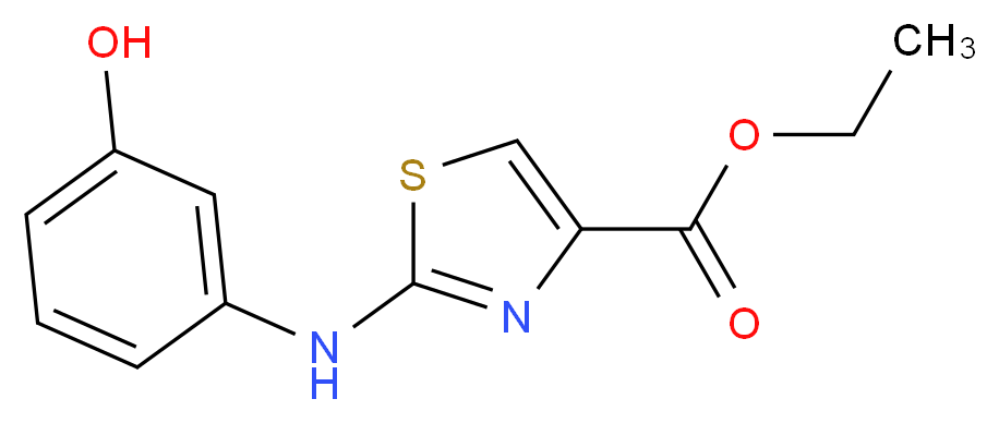 ethyl 2-[(3-hydroxyphenyl)amino]-1,3-thiazole-4-carboxylate_分子结构_CAS_933045-65-9