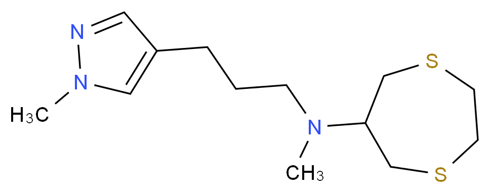 1,4-dithiepan-6-yl(methyl)[3-(1-methyl-1H-pyrazol-4-yl)propyl]amine_分子结构_CAS_)