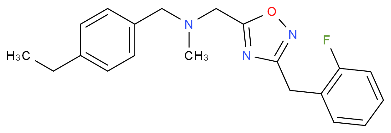 (4-ethylbenzyl){[3-(2-fluorobenzyl)-1,2,4-oxadiazol-5-yl]methyl}methylamine_分子结构_CAS_)