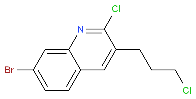 2-CHLORO-3-(3-CHLOROPROPYL)-7-BROMOQUINOLINE_分子结构_CAS_848170-47-8)