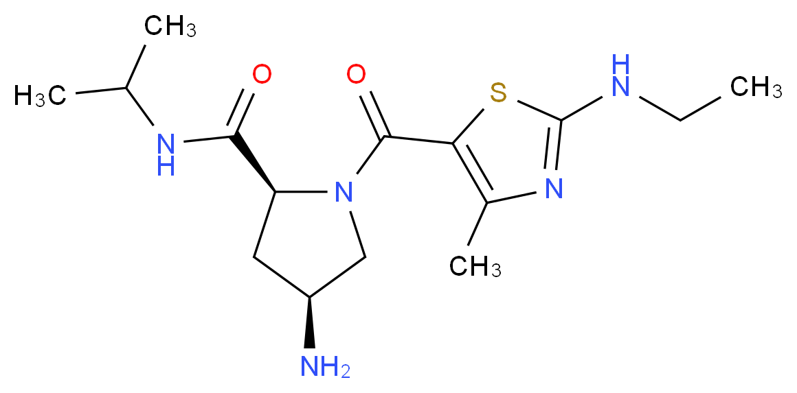 (2S,4S)-4-amino-1-{[2-(ethylamino)-4-methyl-1,3-thiazol-5-yl]carbonyl}-N-isopropylpyrrolidine-2-carboxamide_分子结构_CAS_)