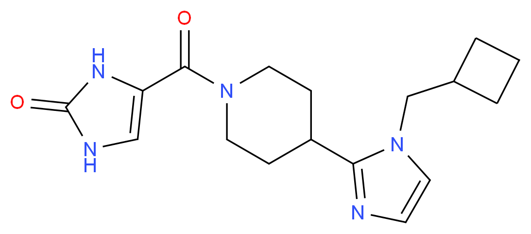 4-({4-[1-(cyclobutylmethyl)-1H-imidazol-2-yl]-1-piperidinyl}carbonyl)-1,3-dihydro-2H-imidazol-2-one_分子结构_CAS_)