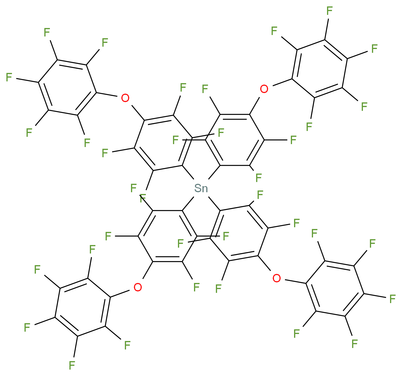 tetrakis(2,3,5,6-tetrafluoro-4-pentafluorophenoxyphenyl)stannane_分子结构_CAS_20824-46-8