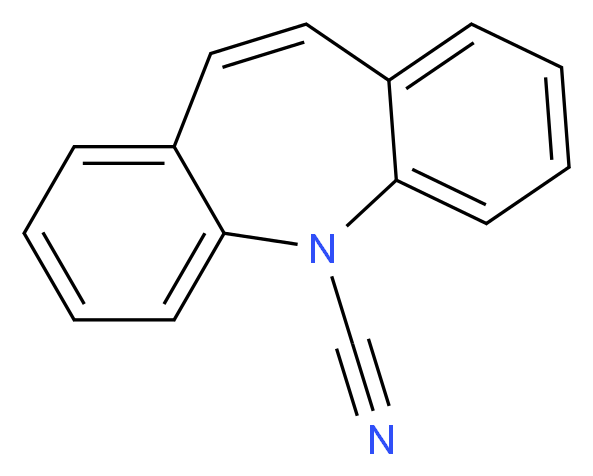 2-azatricyclo[9.4.0.0<sup>3</sup>,<sup>8</sup>]pentadeca-1(15),3,5,7,9,11,13-heptaene-2-carbonitrile_分子结构_CAS_42787-75-7