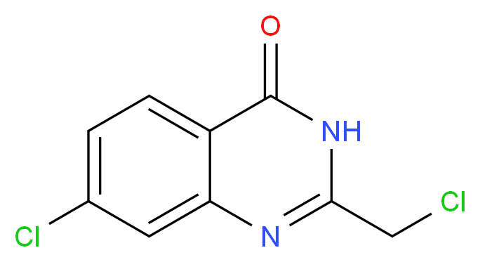 7-chloro-2-(chloromethyl)-3,4-dihydroquinazolin-4-one_分子结构_CAS_730951-40-3