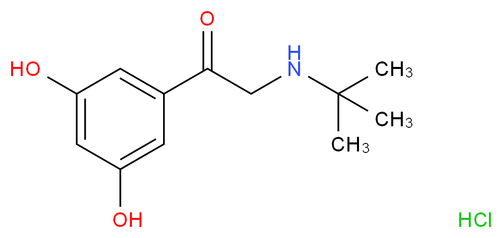 2-(tert-butylamino)-1-(3,5-dihydroxyphenyl)ethan-1-one hydrochloride_分子结构_CAS_1246815-70-2