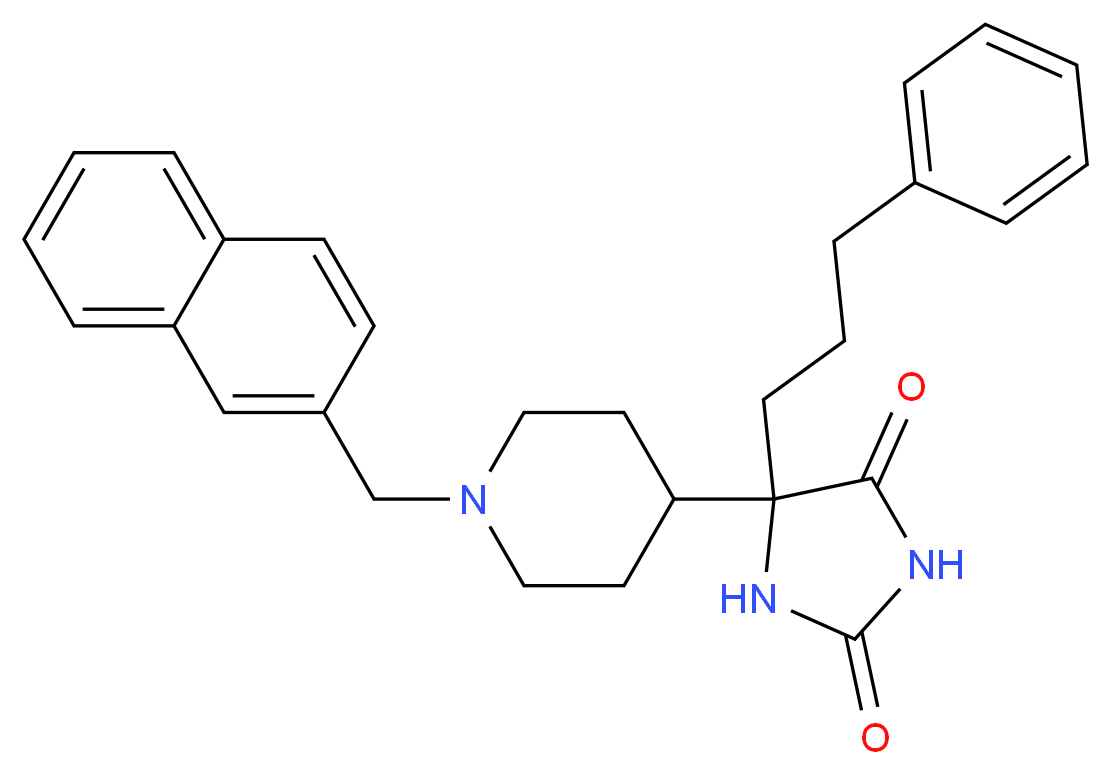 5-[1-(2-naphthylmethyl)-4-piperidinyl]-5-(3-phenylpropyl)-2,4-imidazolidinedione_分子结构_CAS_)