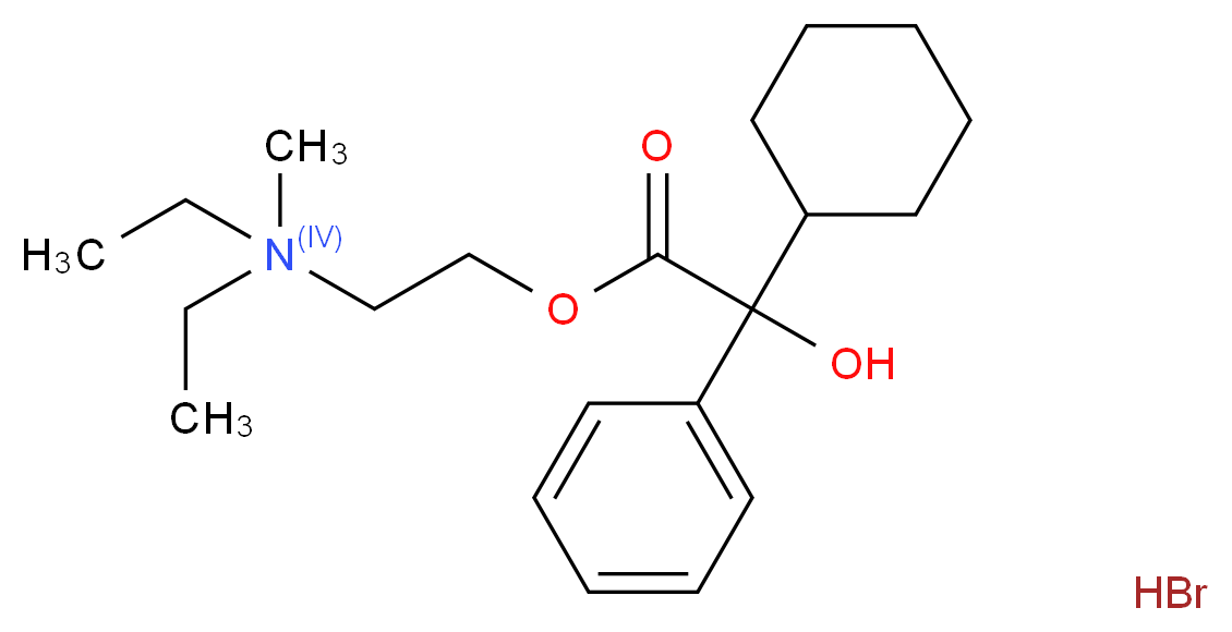 2-[diethyl(methyl)amino]ethyl 2-cyclohexyl-2-hydroxy-2-phenylacetate hydrobromide_分子结构_CAS_50-10-2