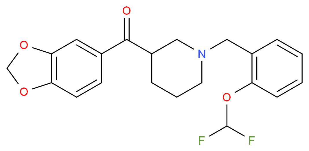 1,3-benzodioxol-5-yl{1-[2-(difluoromethoxy)benzyl]-3-piperidinyl}methanone_分子结构_CAS_)