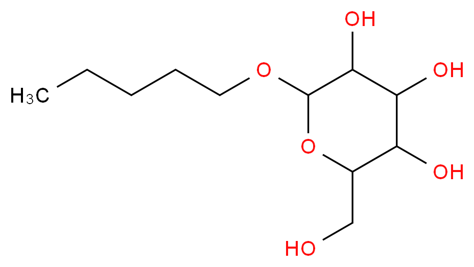 2-(hydroxymethyl)-6-(pentyloxy)oxane-3,4,5-triol_分子结构_CAS_66957-71-9