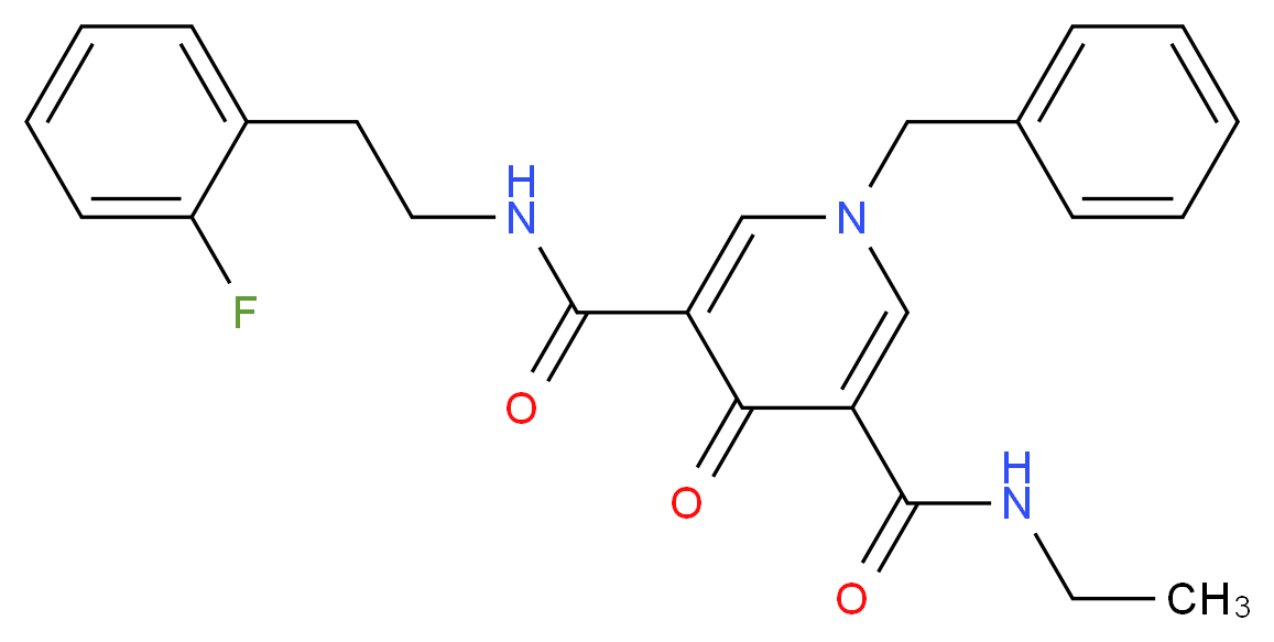 1-benzyl-N-ethyl-N'-[2-(2-fluorophenyl)ethyl]-4-oxo-1,4-dihydro-3,5-pyridinedicarboxamide_分子结构_CAS_)
