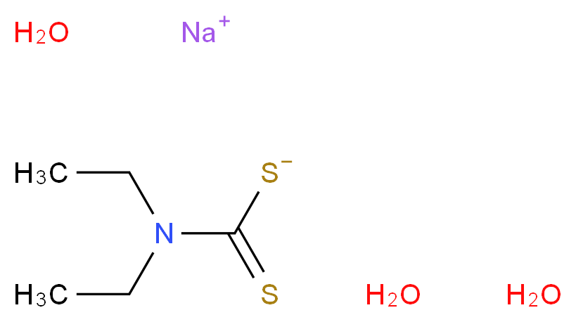 sodium (diethylcarbamothioyl)sulfanide trihydrate_分子结构_CAS_20624-25-3