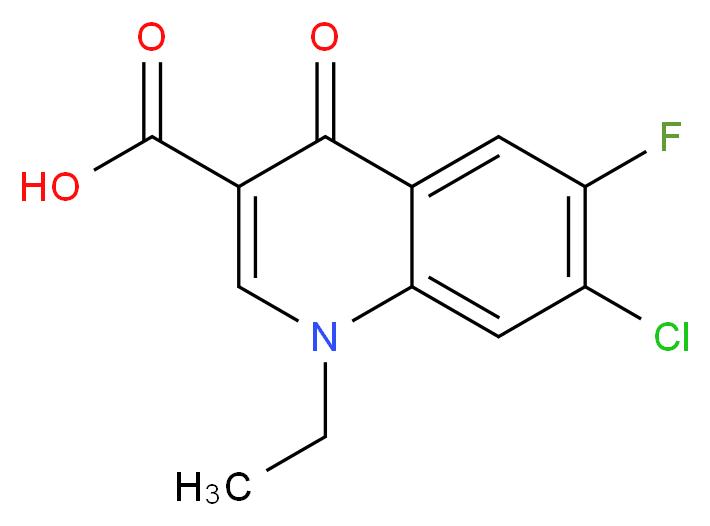 7-Chloro-1-ethyl-6-fluoro-4-oxo-1,4-dihydro-3-quinolinecarboxylic acid_分子结构_CAS_68077-26-9)