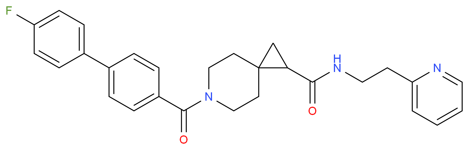 6-[(4'-fluoro-4-biphenylyl)carbonyl]-N-[2-(2-pyridinyl)ethyl]-6-azaspiro[2.5]octane-1-carboxamide_分子结构_CAS_)