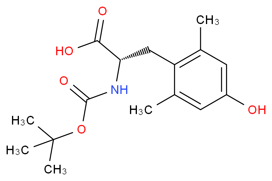 (2S)-2-{[(tert-butoxy)carbonyl]amino}-3-(4-hydroxy-2,6-dimethylphenyl)propanoic acid_分子结构_CAS_99953-00-1