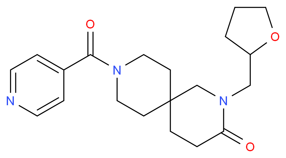 9-isonicotinoyl-2-(tetrahydro-2-furanylmethyl)-2,9-diazaspiro[5.5]undecan-3-one_分子结构_CAS_)
