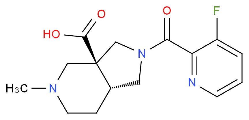 (3aS*,7aR*)-2-[(3-fluoropyridin-2-yl)carbonyl]-5-methyloctahydro-3aH-pyrrolo[3,4-c]pyridine-3a-carboxylic acid_分子结构_CAS_)