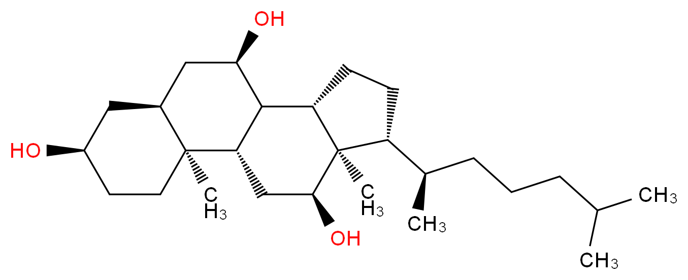 (1S,2S,5R,7S,9R,10R,11S,14R,15R,16S)-2,15-dimethyl-14-[(2R)-6-methylheptan-2-yl]tetracyclo[8.7.0.0<sup>2</sup>,<sup>7</sup>.0<sup>1</sup><sup>1</sup>,<sup>1</sup><sup>5</sup>]heptadecane-5,9,16-triol_分子结构_CAS_547-96-6