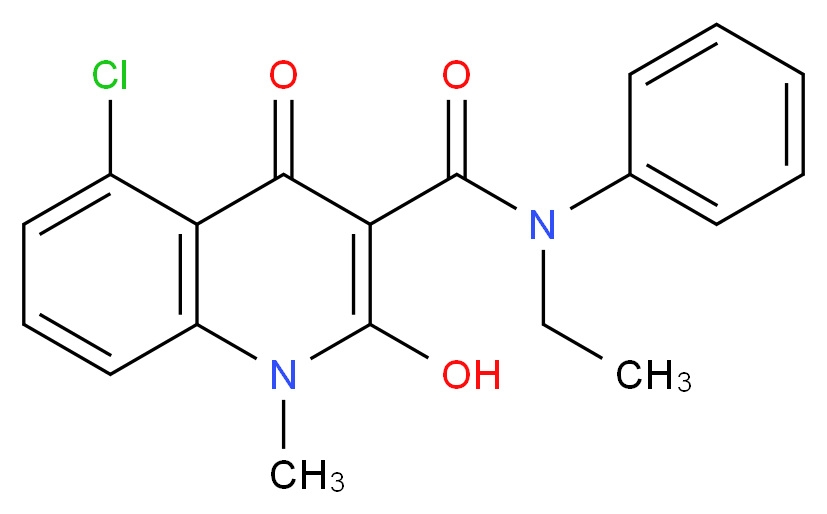 5-chloro-N-ethyl-2-hydroxy-1-methyl-4-oxo-N-phenyl-1,4-dihydroquinoline-3-carboxamide_分子结构_CAS_248281-84-7