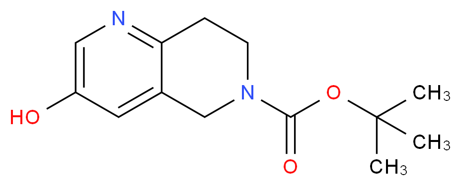 tert-butyl 3-hydroxy-7,8-dihydro-1,6-naphthyridine-6(5H)-carboxylate_分子结构_CAS_625098-86-4)