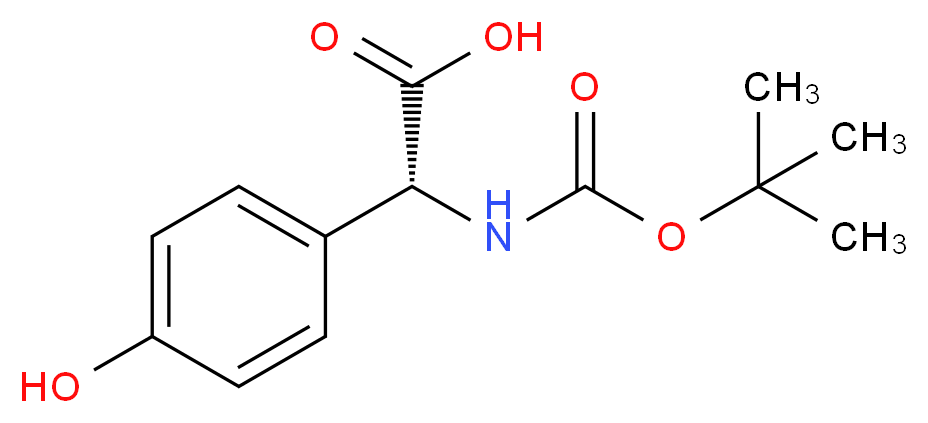 Boc-4-hydroxy-D-phenylglycine_分子结构_CAS_27460-85-1)