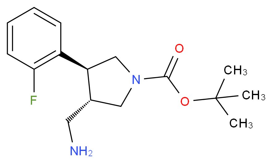 (3S,4S)-tert-butyl 3-(aminomethyl)-4-(2-fluorophenyl)pyrrolidine-1-carboxylate_分子结构_CAS_1260608-87-4)