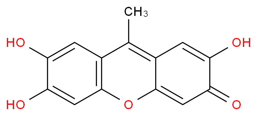 9-METHYL-2,3,7-TRIHYDROXY-6-FLUORONE_分子结构_CAS_5407-46-5)