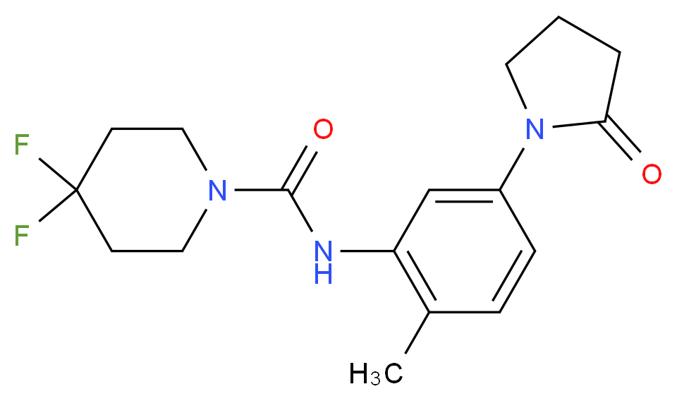 4,4-difluoro-N-[2-methyl-5-(2-oxopyrrolidin-1-yl)phenyl]piperidine-1-carboxamide_分子结构_CAS_)