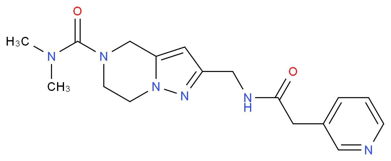 N,N-dimethyl-2-{[(pyridin-3-ylacetyl)amino]methyl}-6,7-dihydropyrazolo[1,5-a]pyrazine-5(4H)-carboxamide_分子结构_CAS_)