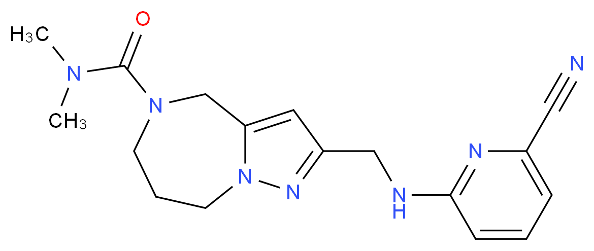 2-{[(6-cyanopyridin-2-yl)amino]methyl}-N,N-dimethyl-7,8-dihydro-4H-pyrazolo[1,5-a][1,4]diazepine-5(6H)-carboxamide_分子结构_CAS_)
