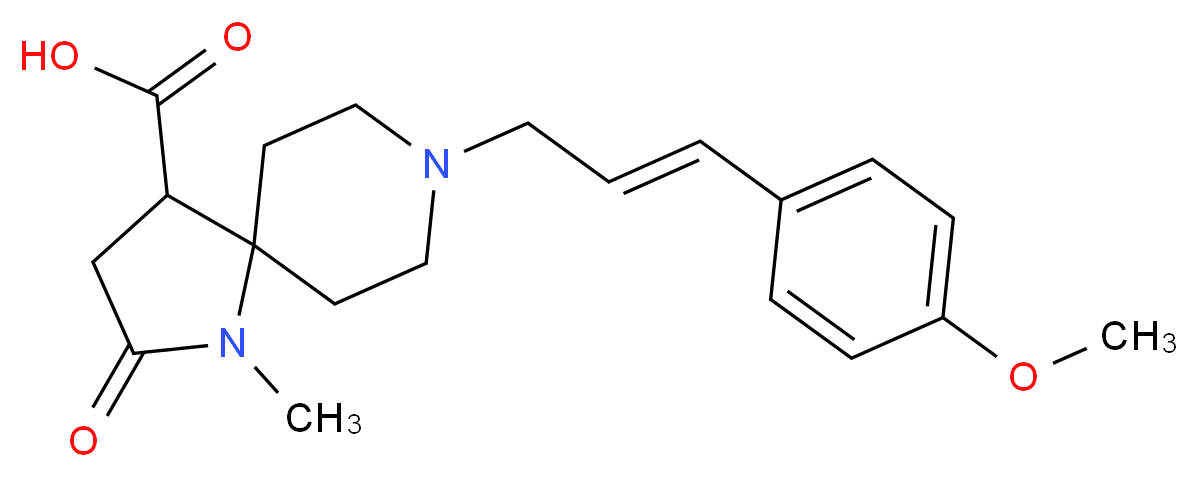 8-[(2E)-3-(4-methoxyphenyl)prop-2-en-1-yl]-1-methyl-2-oxo-1,8-diazaspiro[4.5]decane-4-carboxylic acid_分子结构_CAS_)