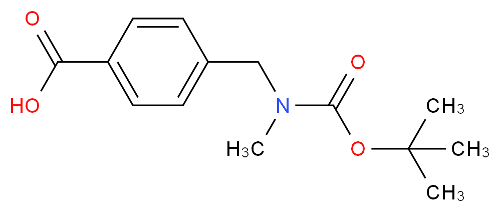 4-(((tert-Butoxycarbonyl)(methyl)amino)methyl)benzoic acid_分子结构_CAS_210963-04-5)