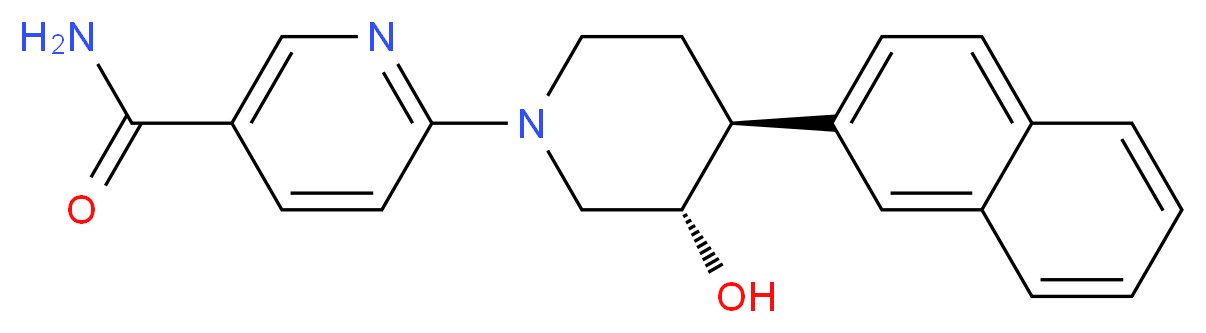 6-[(3S*,4S*)-3-hydroxy-4-(2-naphthyl)piperidin-1-yl]nicotinamide_分子结构_CAS_)