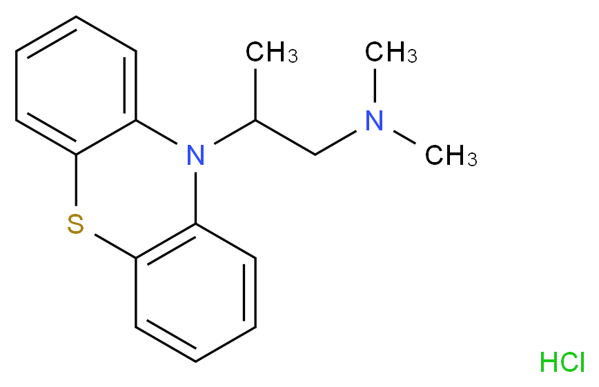 dimethyl[2-(10H-phenothiazin-10-yl)propyl]amine hydrochloride_分子结构_CAS_5568-90-1