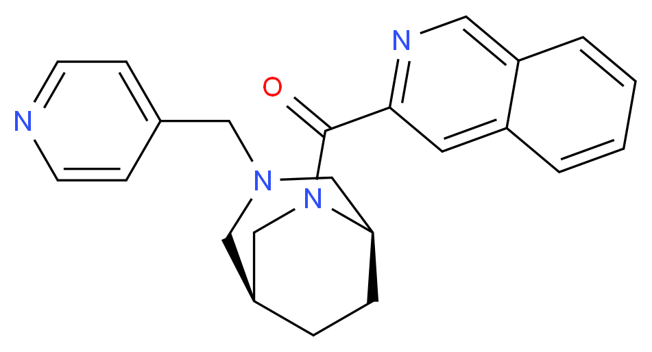 3-{[(1S*,5R*)-3-(4-pyridinylmethyl)-3,6-diazabicyclo[3.2.2]non-6-yl]carbonyl}isoquinoline_分子结构_CAS_)