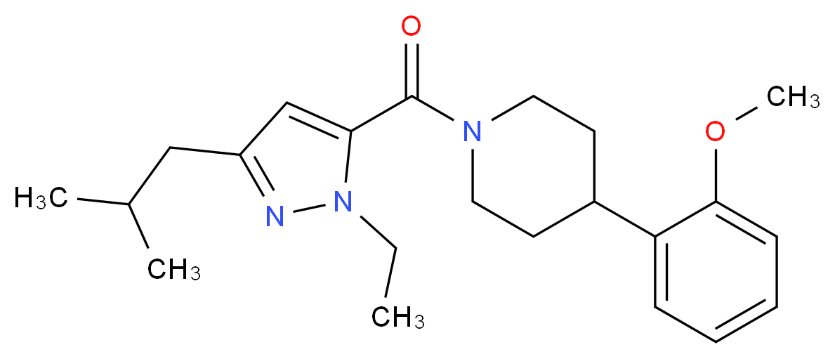 1-[(1-ethyl-3-isobutyl-1H-pyrazol-5-yl)carbonyl]-4-(2-methoxyphenyl)piperidine_分子结构_CAS_)