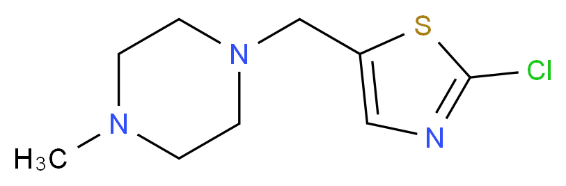 1-[(2-Chloro-1,3-thiazol-5-yl)methyl]-4-methylpiperazine_分子结构_CAS_)