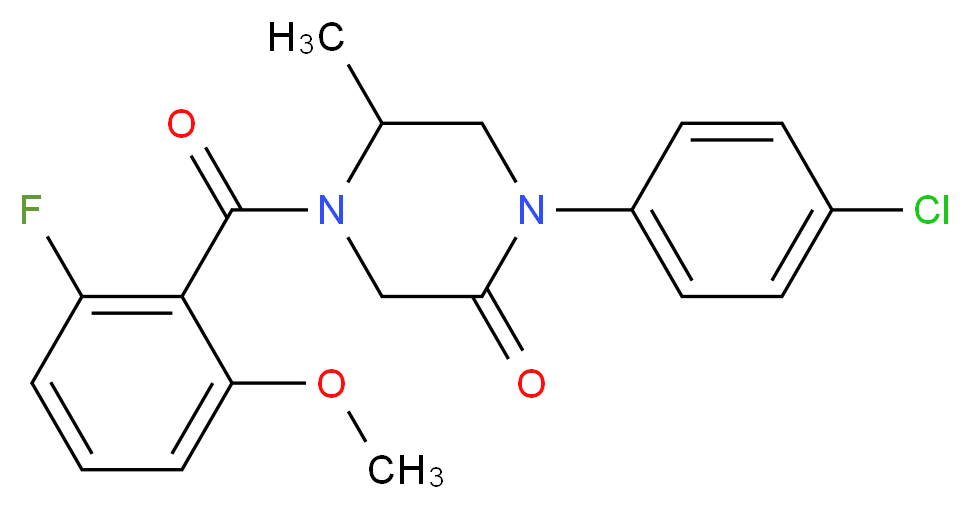 1-(4-chlorophenyl)-4-(2-fluoro-6-methoxybenzoyl)-5-methyl-2-piperazinone_分子结构_CAS_)
