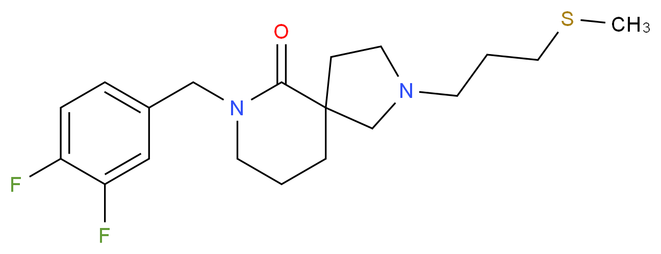 7-(3,4-difluorobenzyl)-2-[3-(methylthio)propyl]-2,7-diazaspiro[4.5]decan-6-one_分子结构_CAS_)
