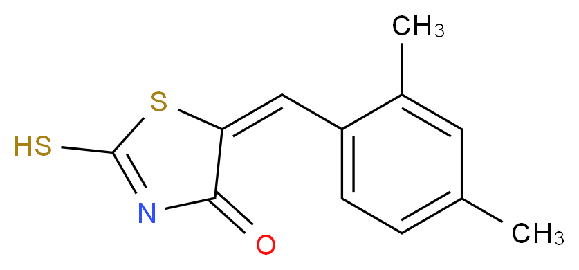 (5E)-5-(2,4-Dimethylbenzylidene)-2-mercapto-1,3-thiazol-4(5H)-one_分子结构_CAS_4818-22-8)