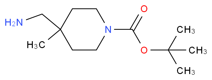 tert-butyl 4-(aminomethyl)-4-methylpiperidine-1-carboxylate_分子结构_CAS_236406-22-7