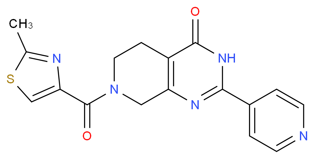 7-[(2-methyl-1,3-thiazol-4-yl)carbonyl]-2-(4-pyridinyl)-5,6,7,8-tetrahydropyrido[3,4-d]pyrimidin-4(3H)-one_分子结构_CAS_)