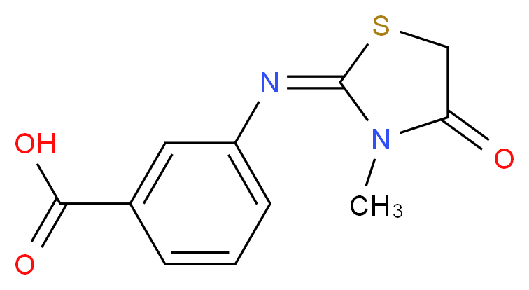 3-(3-Methyl-4-oxo-thiazolidin-2-ylideneamino)-benzoic acid_分子结构_CAS_436811-29-9)