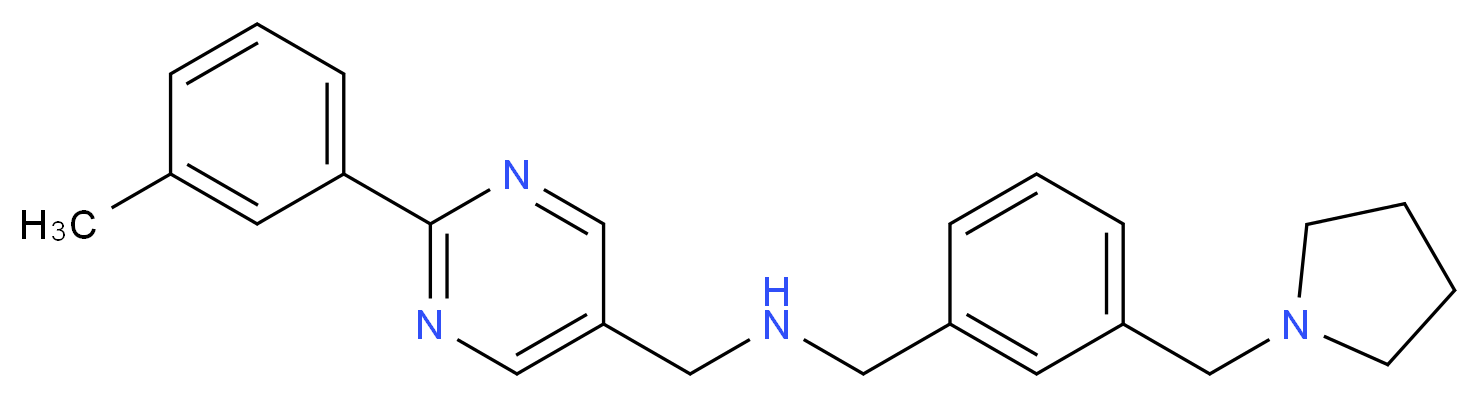 1-[2-(3-methylphenyl)pyrimidin-5-yl]-N-[3-(pyrrolidin-1-ylmethyl)benzyl]methanamine_分子结构_CAS_)