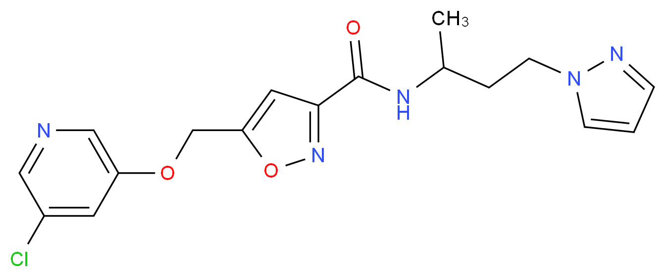 5-{[(5-chloro-3-pyridinyl)oxy]methyl}-N-[1-methyl-3-(1H-pyrazol-1-yl)propyl]-3-isoxazolecarboxamide_分子结构_CAS_)